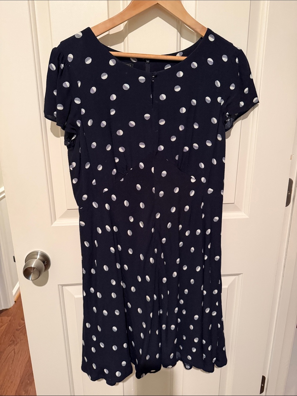 Talbots Navy Polka Dot Petite Shift